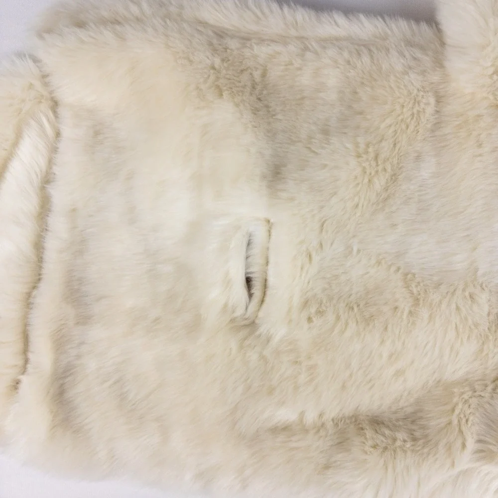 Restoration Hardware Baby Faux Fur‎ Bunting 0-6M Cream NWOT Arctic Fox Hooded